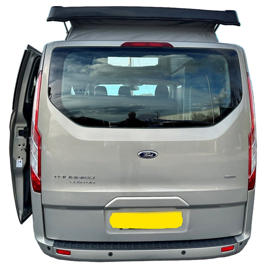 Transit custom camper tailgate glass with heater elements and wiper hole